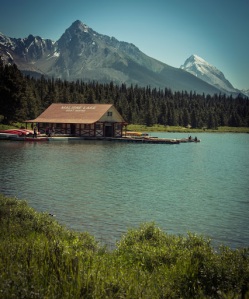 Maligne Lake Boat House .Rick Schwartz, photographer. Found on Google + on March 2,, 2015.